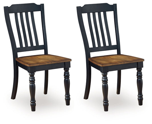 Clorazi - Dining Room Side Chair (Set of 2) - Black / Brown - Fraser Furniture & Mattresses