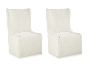 Radkin - Dining Upholstered Wingback Side Chair (Set of 2) - Off White - Fraser Furniture & Mattresses