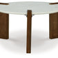 Isanti - White / Brown - Round Cocktail Table