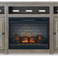 Moreshire - Bisque - 72" TV Stand With Electric Infrared Fireplace Insert