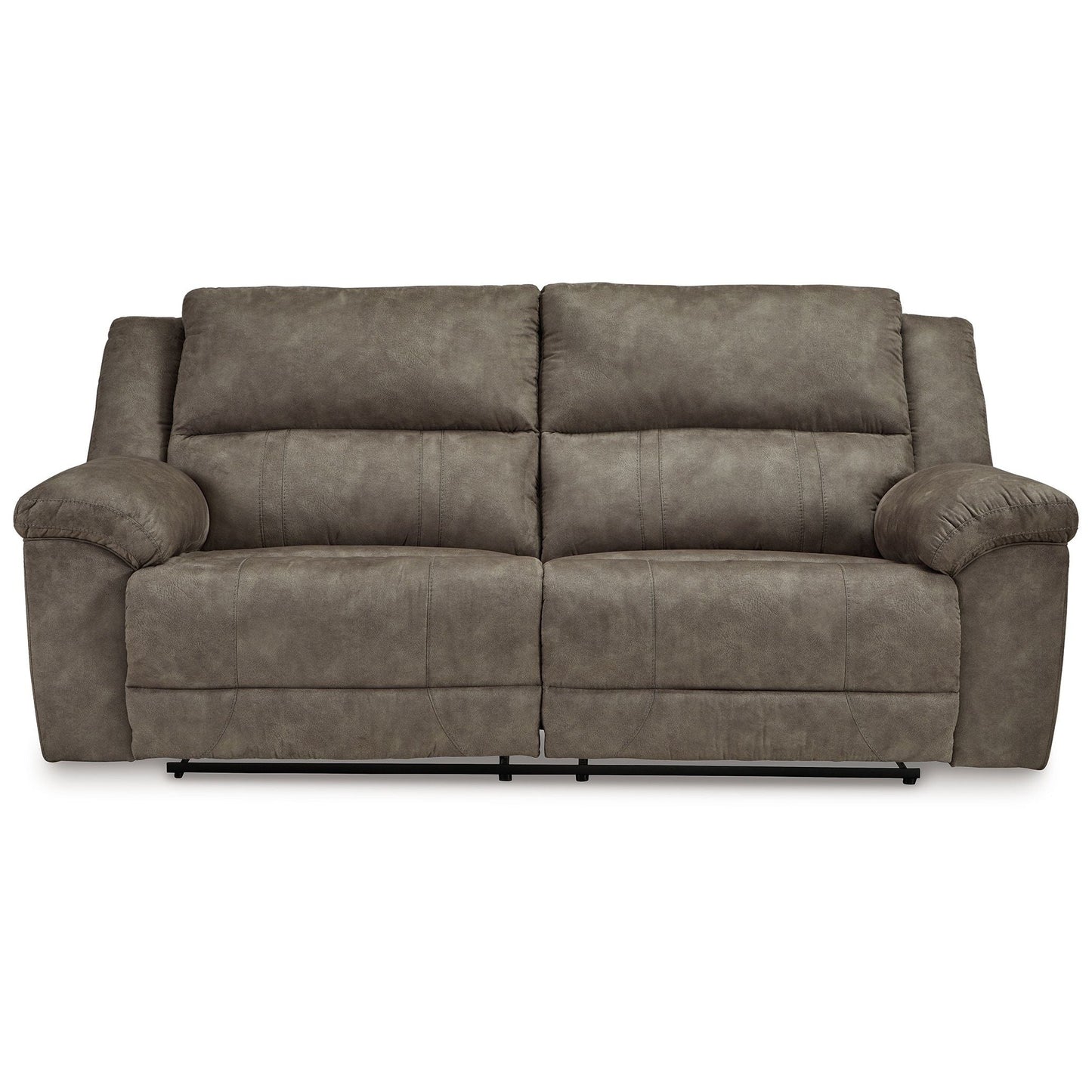 Laresview - Fossil - 2 Seat Reclining Sofa - Faux Leather