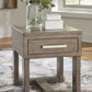 Loyaska - Grayish Brown - Rectangular End Table