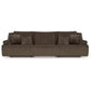 Top Tier - Chocolate - 3-Piece Sectional Reclining Sofa