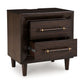 Dantenton - Two Drawer Night Stand - Merlot