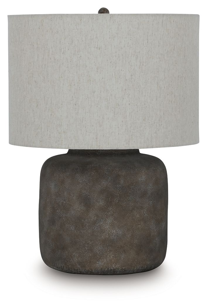 Zandophen - Metal Table Lamp - Antique Gray - Fraser Furniture & Mattresses