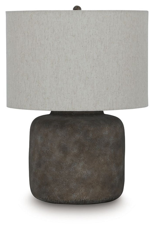Zandophen - Metal Table Lamp - Antique Gray - Fraser Furniture & Mattresses