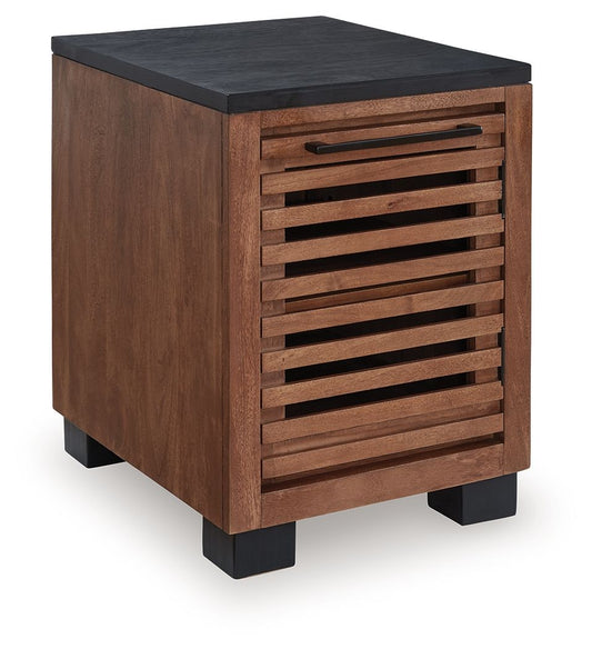 Kallari - Warm Brown / Black - Chair Side End Table