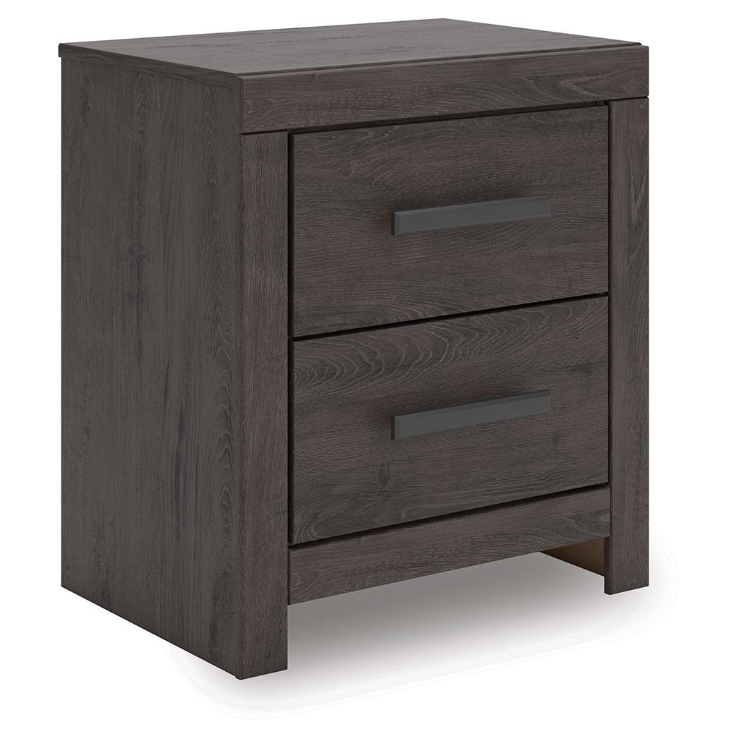 Prendonea - Charcoal - Two Drawer Night Stand
