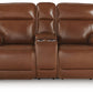 Healy Pier - Power Reclining Loveseat With Console / Adj Headrest - Chocolate