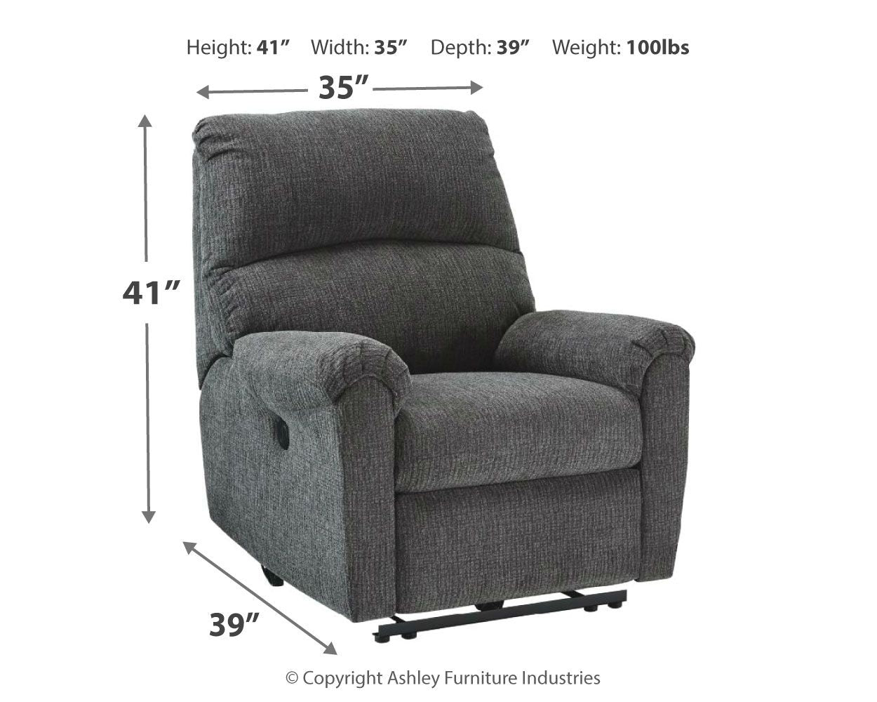 Mcteer - Dark Gray - Power Recliner