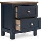 Landocken - Brown / Blue - Two Drawer Night Stand