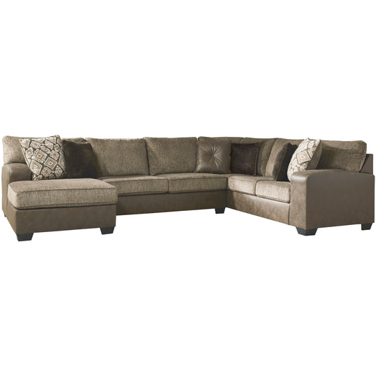 ABALONE 3 PC SECTIONAL WITH CHAISE - CHOCOLATE