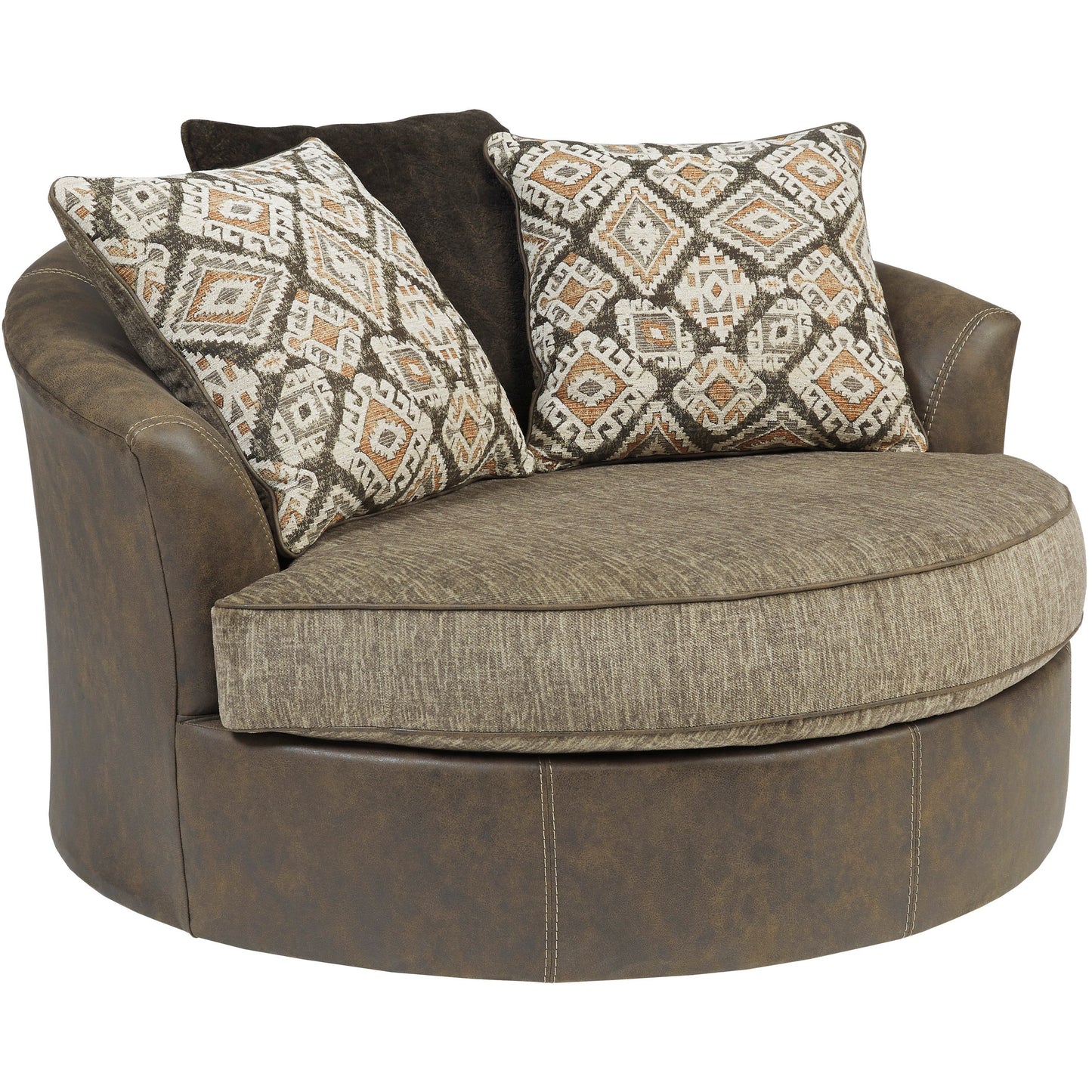 ABALONE ACCENT SWIVEL CHAIR - CHOCOLATE