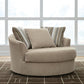 Linenhause - Oversized Swivel Accent Chair - Dune