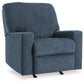 Rannis - Navy - Rocker Recliner - Fabric