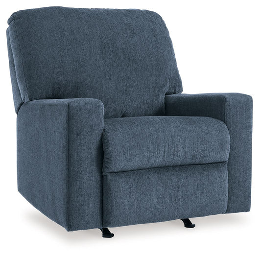 Rannis - Navy - Rocker Recliner - Fabric