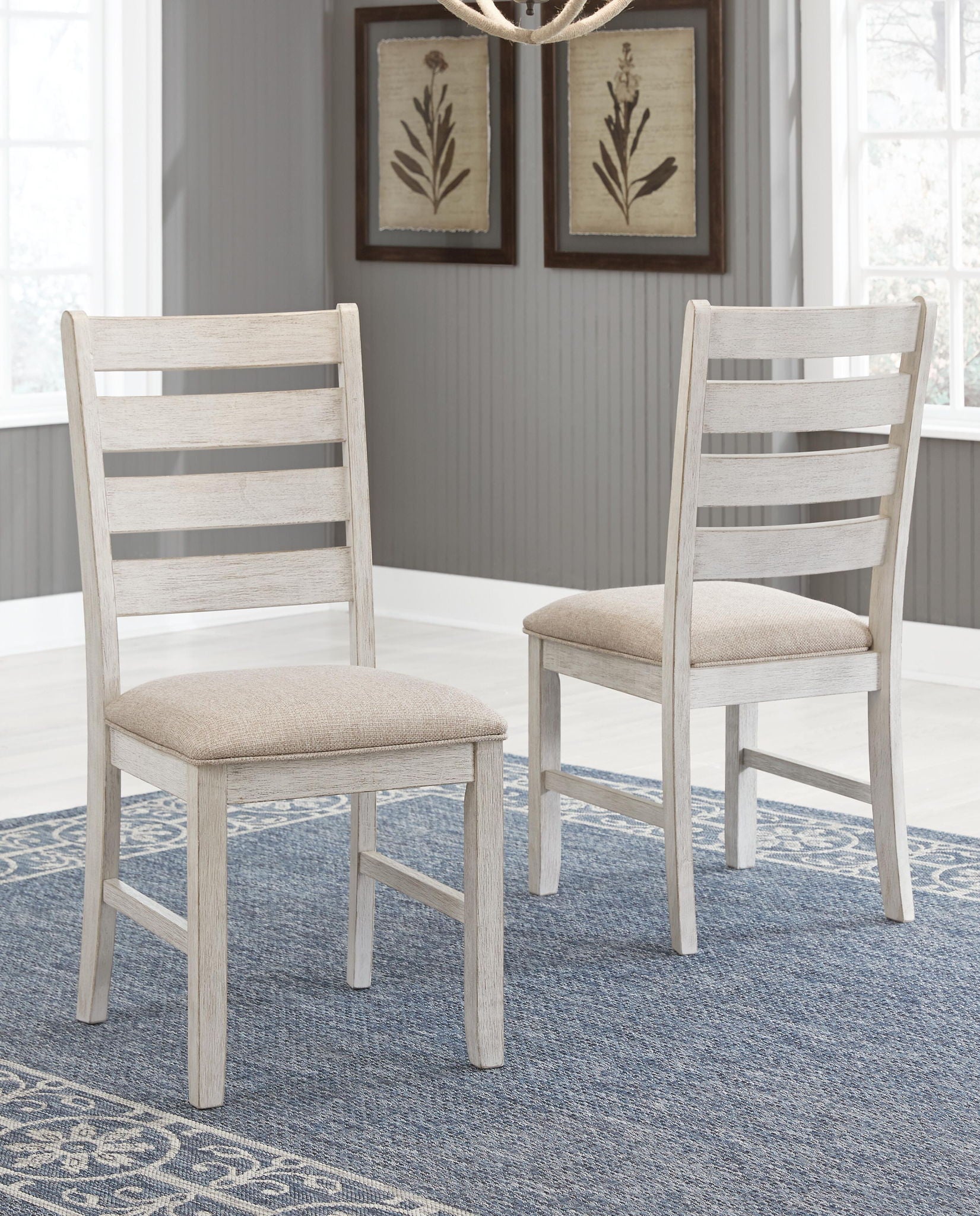 Skempton - Dining UPH Side Chair (Set of 2) - White - Fraser Furniture & Mattresses