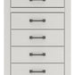 Savonport - Five Drawer Chest - White / Brown