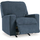 Rannis - Navy - Rocker Recliner - Fabric