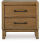 Sherbana - Light Brown - Two Drawer Night Stand