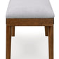 Lyncott - Gray / Brown - Large Upholstered Dining Room Bench