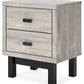 Vessalli - Black / Gray - Two Drawer Nightstand