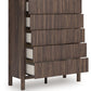 Pamytta - Five Drawer Wide Chest - Brown