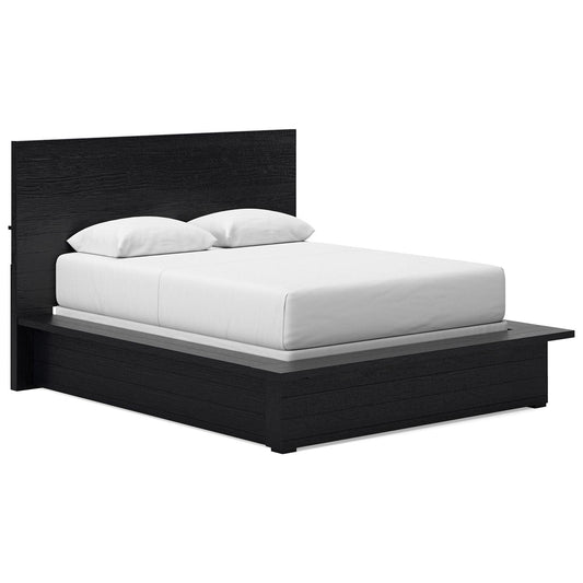 Londer - Black - Queen Panel Bed