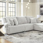 Top Tier - Alloy - 3-Piece Sectional Sofa With RAF Press Back Chaise