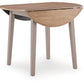 Harperfeld - Round Dining Room Drop Leaf Table - Natural / Gray