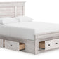 Makidern - Panel Storage Bed With 2 Under Bed Storage Units