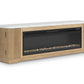 Camdill - Light Brown - 80" TV Stand With Electric Fireplace