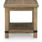 Ridgester - Rectangular End Table - Light Brown