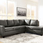 Valderno - Fog - 2-Piece Sectional With Raf Corner Chaise - Leather Match