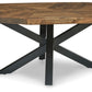 Haileeton - Brown / Black - Oval Cocktail Table