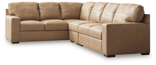 Bandon - Toffee - 3-Piece Sectional With Raf Loveseat - Leather Match