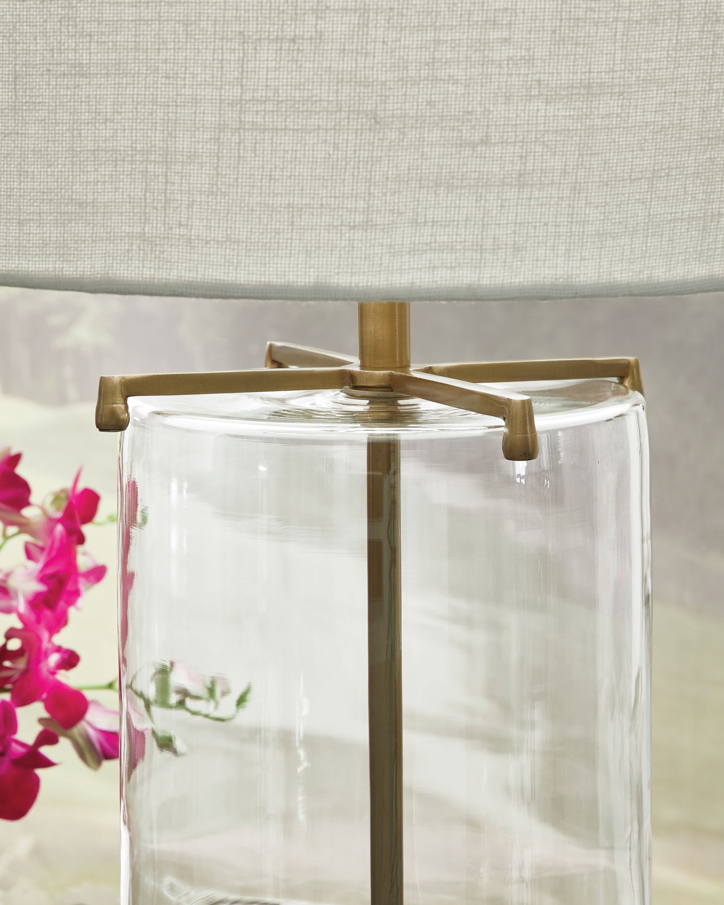 Gizeh - Glass Table Lamp - Clear / Gold Finish - Fraser Furniture & Mattresses