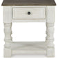 Havalance - Square End Table - White / Gray