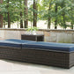 Grasson - Brown / Blue - Chaise Lounge With Cushion