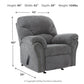 Allmaxx - Rocker Recliner - Pewter