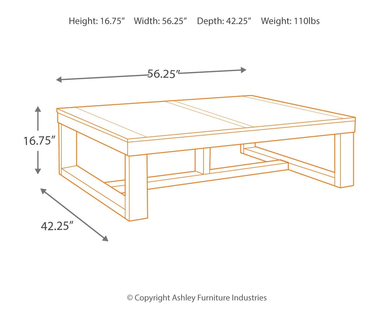 Watson - Rectangular Cocktail Table - Dark Brown - Fraser Furniture & Mattresses