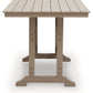 Seacliff Beach - Rectangular Counter Height Dining Table With Umbrella Option - Medium Brown