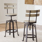 Karisslyn - Whitewash / Black - Swivel Barstool (Set of 2)