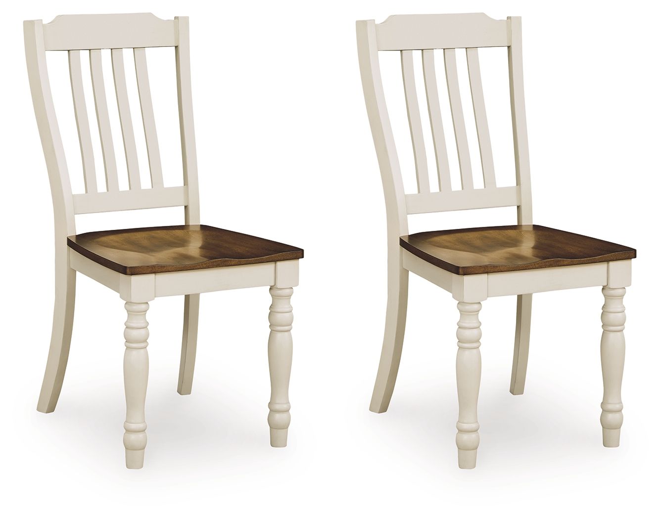 Wirloni - Dining Room Side Chair (Set of 2) - Antique White / Brown - Fraser Furniture & Mattresses
