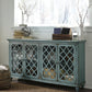 Mirimyn - Accent Cabinet - Vintage Finish - Antique Teal - Fraser Furniture & Mattresses