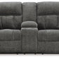 Frohn - Graphite - Dbl Reclining Loveseat With Console - Fabric