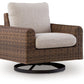 Dolan Creek - Swivel Lounge With Cushion - Gray / Brown