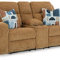 Kanlow - Dbl Reclining Loveseat With Console - Honey