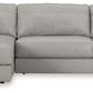 Amiata - Glacier - 2-Piece Sectional With Laf Corner Chaise - Leather Match