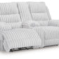 Rhines Falls - Double Reclining Power Loveseat With Console - Alloy